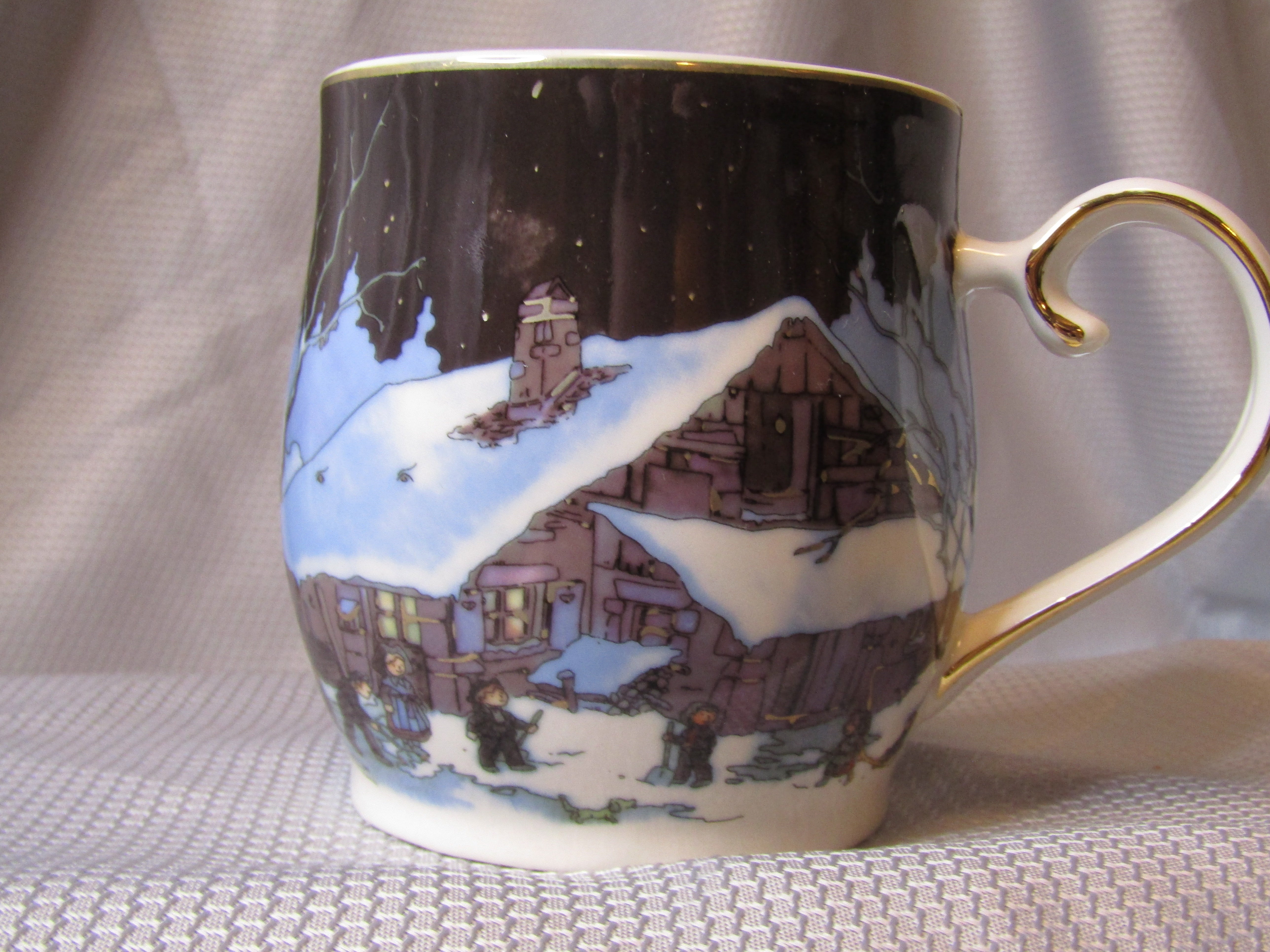 Mountain Night Winter Scene Mugs